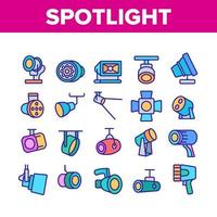 spotlight lampa verktyg samling ikoner set vektor