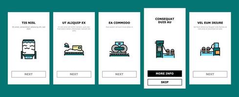onboarding-ikonen der papierproduktionsanlage stellten vektor ein