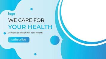 hälso-och sjukvård företag banner klicka bete video thumbnail vektor