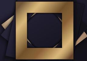 abstrakte elegante 3d goldene quadrate rahmen papier geschnitten auf blauem hintergrund luxusstil vektor