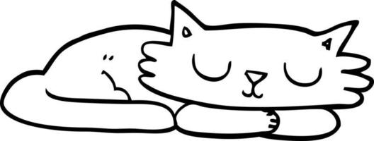 Strichzeichnung Cartoon schlafende Katze vektor