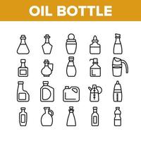 Sammlungssymbole für Ölflaschen-Pakete setzen Vektor