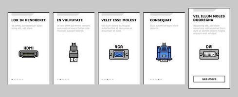 Onboarding-Symbole für Computer-PC-Monitore setzen Vektor