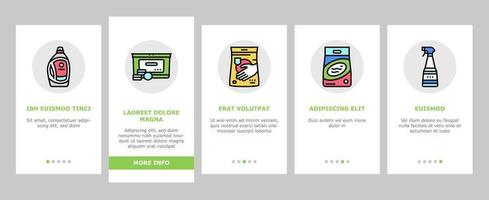 waschmittel organische waschseife onboarding icons set vektor