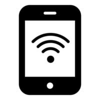 Vektorsymbol-Glyphenstil für mobile Frau für Web und Handy. vektor