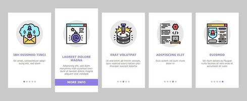 cybersäkerhetssystem teknik onboarding ikoner som vektor
