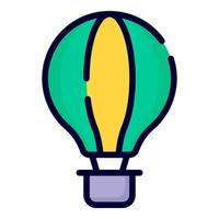 varmluftsballong vektor ikon. färgad konturstil för webb och mobil.