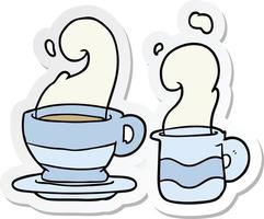 Aufkleber einer Cartoon-Tasse Kaffee vektor
