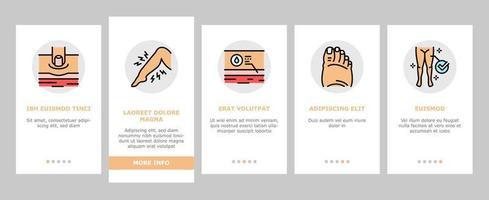 ödem sjukdom symptom onboarding ikoner som vektor