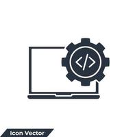 kodning ikon logotyp vektorillustration. webbutveckling och webbplats konfiguration symbol mall för grafik och webbdesign samling vektor