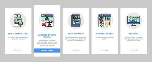 Internet-Social-Media-Onboarding-Symbole setzen Vektor