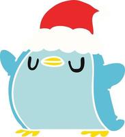 Weihnachtskarikatur des kawaii Pinguins vektor