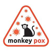 Vorsicht vor dem Affenpockenvirus im roten Dreieck vektor