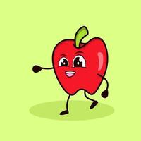 äpple frukt illustration. vektor tecknad färsk