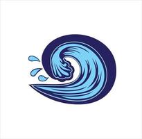 Wasserwellen spritzen Logo-Designillustration vektor