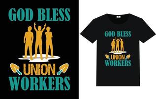 trendig labor day typografi och grafisk t-shirtdesign vektor