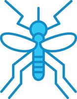 Mückenlinie blau gefüllt vektor