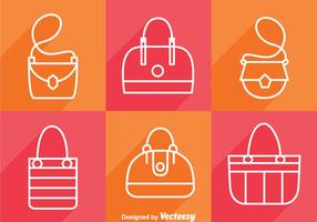 Tasche Lange Schatten Icons vektor