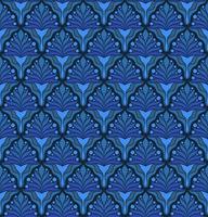 sömlös vektorbakgrund i art nouveau-stil med blå växtelement vektor