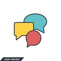 sociala medier ikon logotyp vektorillustration. bubbla chat symbol mall för grafik och webbdesign samling vektor