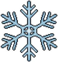 Pixel Art Schneeflocke Weihnachtsdekoration Vektorsymbol für 8-Bit-Spiel auf weißem Hintergrund