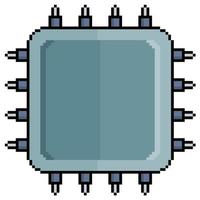 Pixel-Art-Prozessor-CPU-Vektorsymbol für 8-Bit-Spiel auf weißem Hintergrund vektor