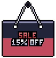 pixel art rabatt och rea tag 15 procent rabatt black friday 8bit spelobjekt på vit bakgrund vektor