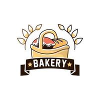 einfache handgezeichnete Bäckerei-Logo-Cliparts vektor