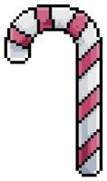 pixel art jul lollipop jul vektor ikon för 8-bitars spel på vit bakgrund