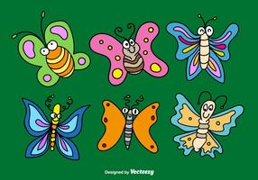 Tecknade fjärilar vektorer