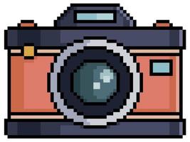 Pixel alte Fotokamera Vektor 8-Bit-Spielelement auf weißem Hintergrund