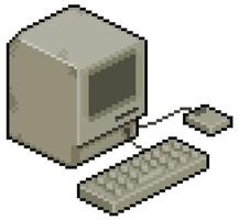 Pixel Art alter Computerartikel für 8-Bit-Spiel auf weißem Hintergrund. vektor