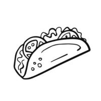 Taco einfache Doodle-Vektor-Illustration vektor