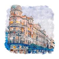 Sevilla Spanien akvarell skiss handritad illustration vektor