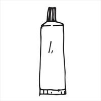 doodle stil illustration. tub, behållare för kräm, rengöringsmedel, tandkräm, ämne för sanitet, kroppsvård, hygien. clipart isolerad på vit bakgrund vektor