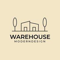 Warehouse Line Art Logo Vektor minimalistisches Design