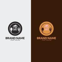 Cupcake-Logo-Symbol. Reihe von Vektor-Bäckerei-Logos. Etiketten, Abzeichen und Designelemente vektor