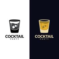 Whisky-Glas-Logo. kreatives trendiges gestaltungselement für kneipenwerbung, drucke, plakate. Vektor-Vintage-Illustration. vektor