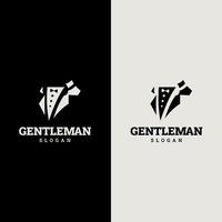 Gentleman-Logo. Gentleman-Etikett. klassische illustration mit symbolen nur für männer. vektor