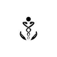 apotekare vektor logotyp. caduceus ikon apotek symbol logotyp mall. sjukvård och sjukvård.