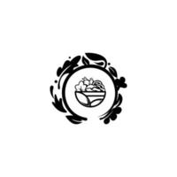Bio-Logo. Bioladen, Reformhaus oder vegetarisches Café. isoliert auf weißem Hintergrund. vektor