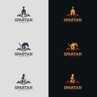 Spartanisches Logo-Symbol entwirft Vektor. geeignet für Firmenlogo, Druck, Digital, Symbol, Apps und andere Marketingmaterialzwecke. spartanisches Logo-Set vektor