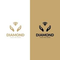 Diamant-Schmuck-Logo-Design-Vektor-Vorlage. symbole für kosmetik, schmuck, schönheitsprodukte vektor