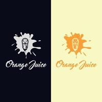 Logo-Design-Vorlage für frischen Saft. moderne frische orange Logo-Vektorillustration. konzept von saftgetränken, obst, gemüsehandel. vektor