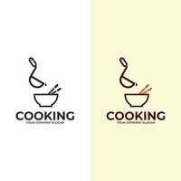 matlagningslogotyp. ikon eller symbol för designmenyrestaurang. grafisk logotyp mall för matlagningskurs. vektor illustration
