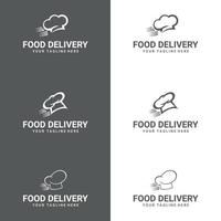 Logo-Design-Vorlage für die Lieferung von Lebensmitteln. Illustration eines Restaurant- und Café-Geschäftslogos. vektor