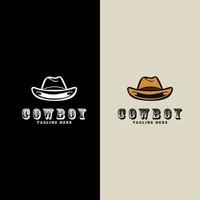 minimalistisk cowboyhatt logotyp designikon illustration. vektor