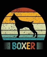 Sonnenuntergang-Silhouettegeschenke des lustigen Boxers Vintager retro wesentlicher T - Shirt des Hundeliebhaber-Hundeinhabers vektor