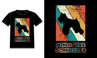 rolig dvärgschnauzer vintage retro solnedgång silhuett gåvor hund älskare hundägare viktig t-shirt vektor