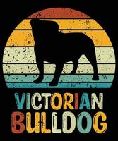 rolig viktoriansk bulldog vintage retro solnedgång silhuett gåvor hund älskare hundägare väsentlig t-shirt vektor